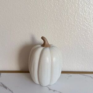 Elegant White Ceramic Pumpkin